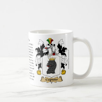 Caputo, der Ursprung, die Bedeutung und das Wappen Kaffeetasse