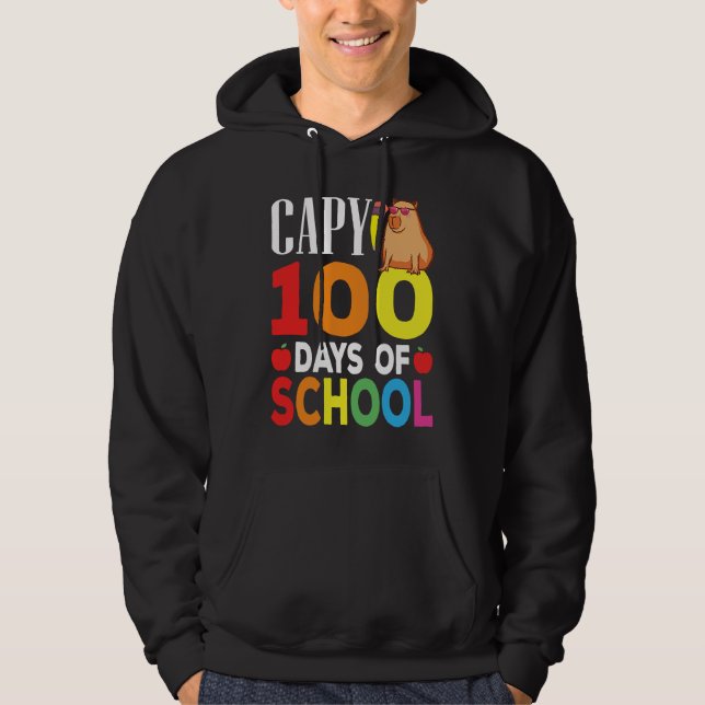 Capy 100 Days Of School Teacher Capybara Hoodie (Vorderseite)