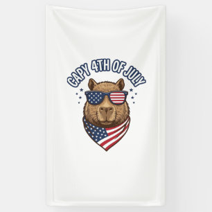 Capy 4. Juli Patriotischer Capybara Vektor Design_ Banner