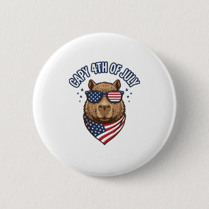 Capy 4. Juli Patriotischer Capybara Vektor Design_ Button