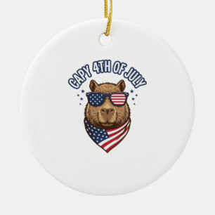 Capy 4. Juli Patriotischer Capybara Vektor Design_ Keramik Ornament