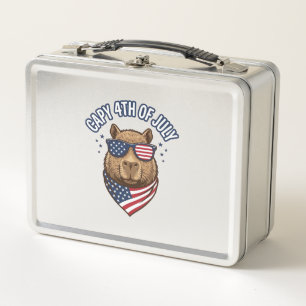 Capy 4. Juli Patriotischer Capybara Vektor Design_ Metall Brotdose