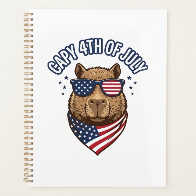 Capy 4. Juli Patriotischer Capybara Vektor Design_ Planer (Vorderseite)