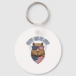 Capy 4. Juli Patriotischer Capybara Vektor Design_ Schlüsselanhänger