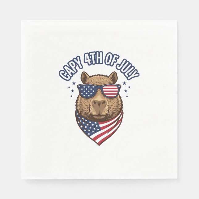 Capy 4. Juli Patriotischer Capybara Vektor Design_ Serviette (Vorderseite)