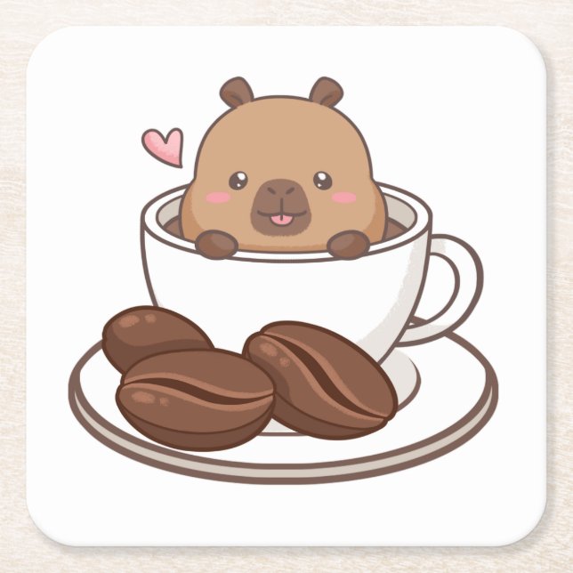 Capy Bara Coffee Cup Paper Untersetzer (Vorderseite)