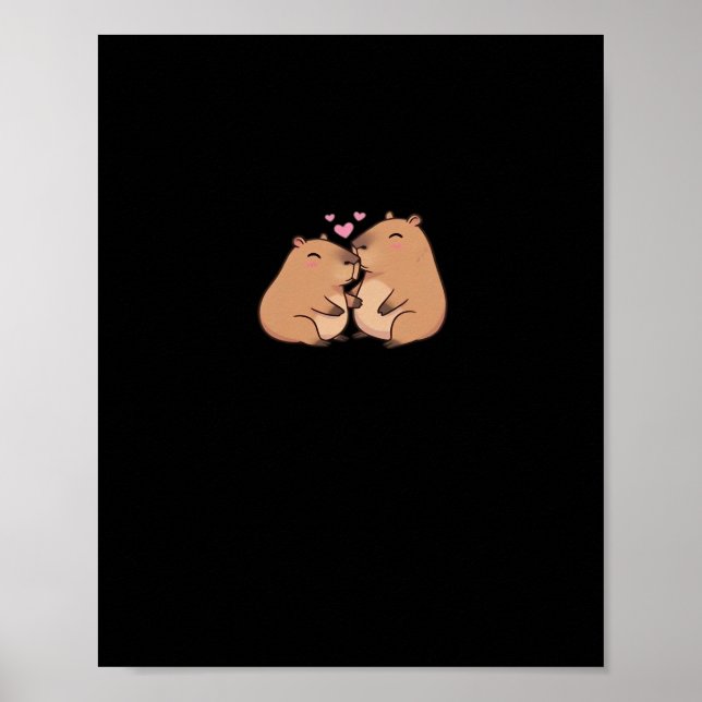 Capy Better Together Süßes Tierdesign  Poster (Vorne)