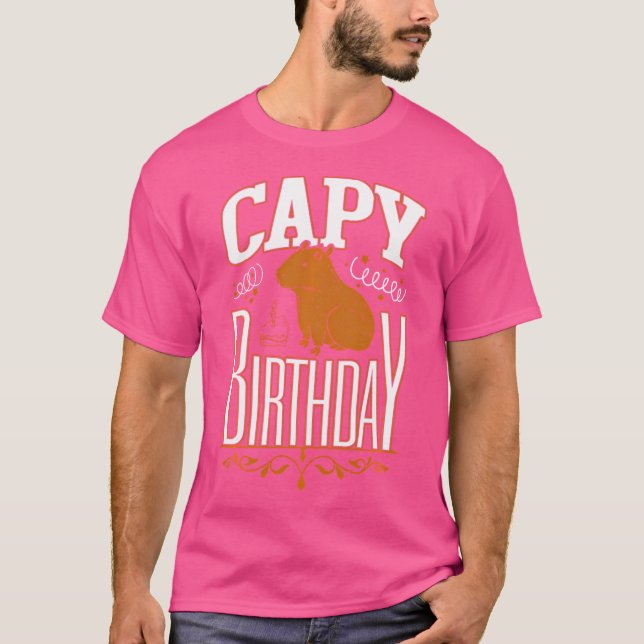 Capy Birthday Capybara Plush Cappybara T-Shirt (Vorderseite)