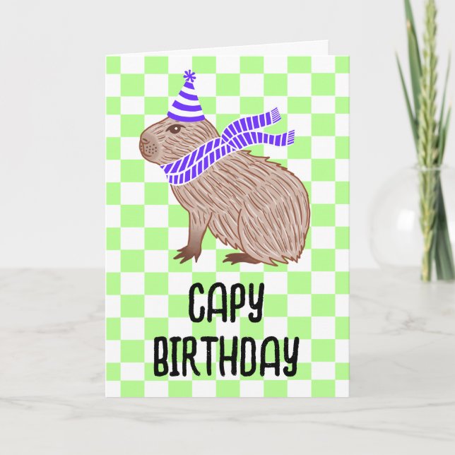 Capy Birthday Funny Capybara Lover Gruß Karte (Vorderseite)