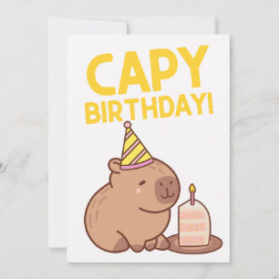 CAPY BIRTHDAY NIEDLICH CAPYBARA PUN BIRTHDAY CARD FEIERTAGSKARTE