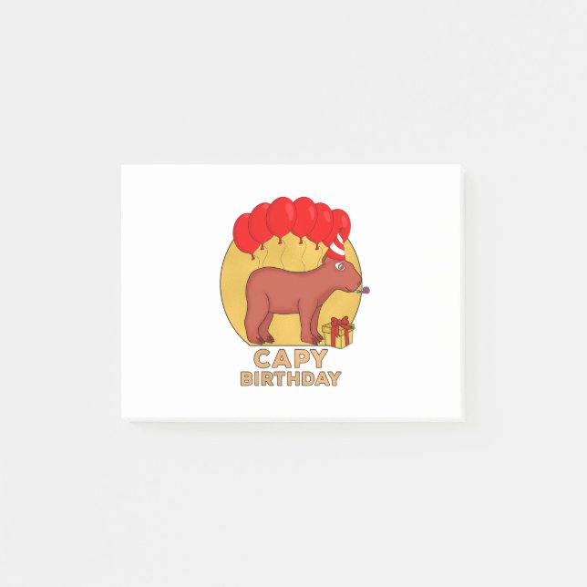Capy Birthday Post-it Klebezettel (Vorderseite)