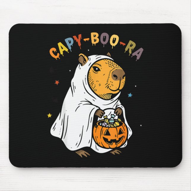 Capy-boo-ra Cappy Halloween Lustiger Capybara-Kost Mousepad (Vorne)