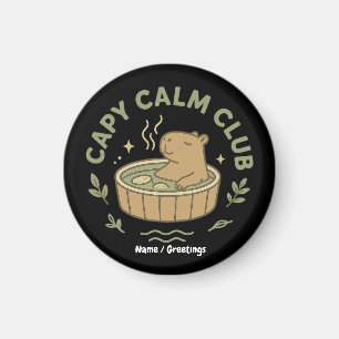 Capy Calm Club Niedliches Capybara Retro Ästhetik  Magnet