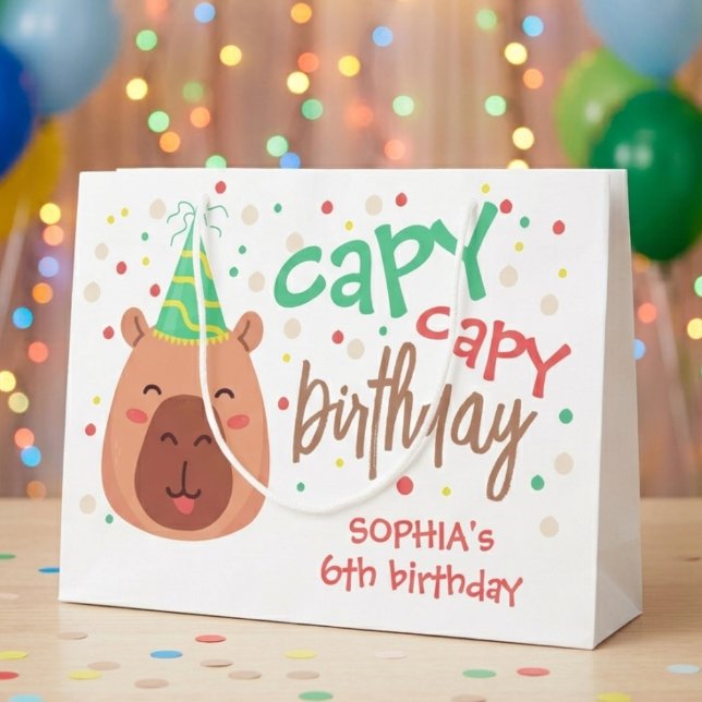 Capy capy Capybara Geburtstag Große Geschenktüte (Von Creator hochgeladen)