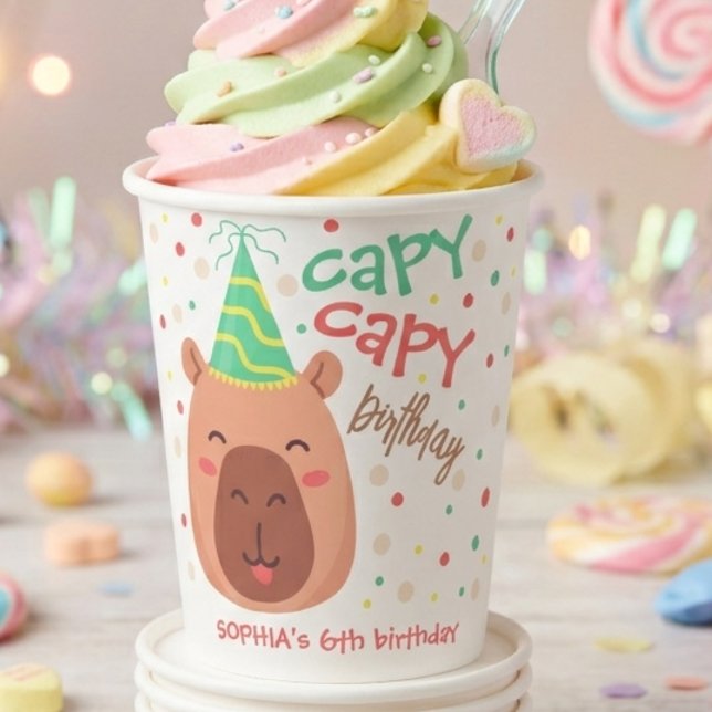 Capy capy Capybara Geburtstag Pappbecher (Von Creator hochgeladen)