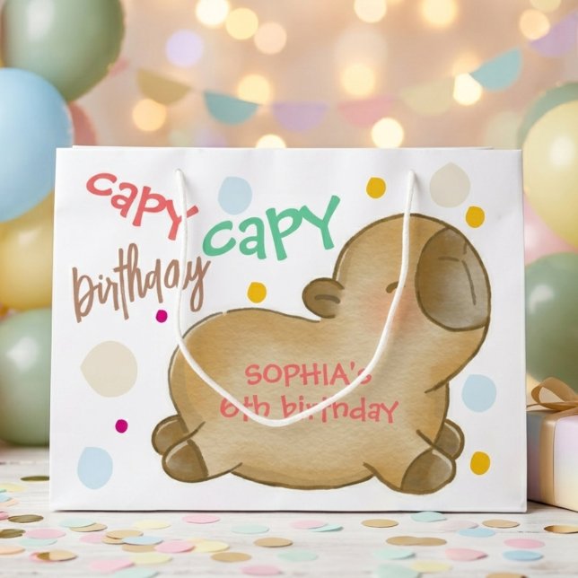 Capy-Capybara-Birthday Große Geschenktüte (Von Creator hochgeladen)