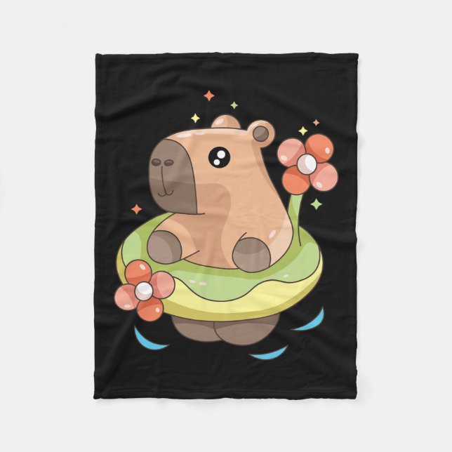 Capy Capybara Floatie Funny Xmas im Juli Mädchen K Fleecedecke (Vorderseite)