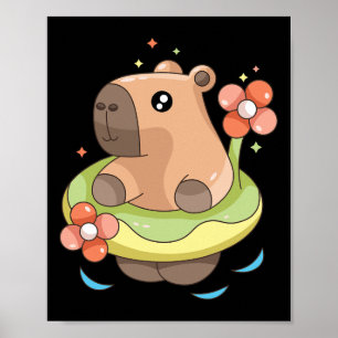 Capy Capybara Floatie Funny Xmas im Juli Mädchen K Poster