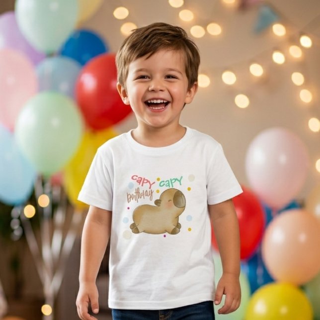 Capy Capybara Geburtstag Kleinkind T-shirt (Von Creator hochgeladen)