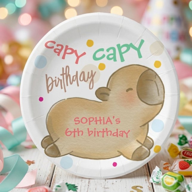 Capy-Capybara-Geburtstag Pappteller (Von Creator hochgeladen)