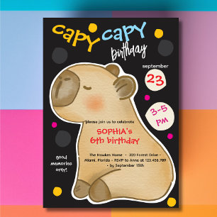 Capy-Capybara-Geburtstagseinladung Einladung