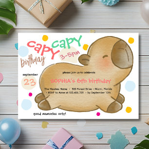 Capy-Capybara-Geburtstagseinladung Einladung