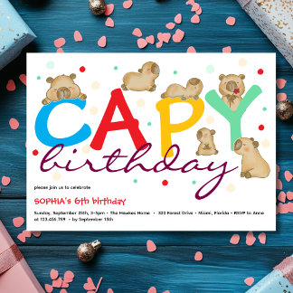 Capy-Capybara-Geburtstagseinladung Einladung