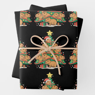 Capy Christmas Capybara Xmas Tree Holiday Season Geschenkpapier Set