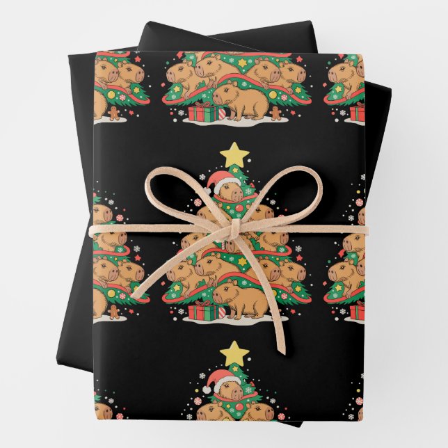Capy Christmas Capybara Xmas Tree Holiday Season Geschenkpapier Set (Beispiel)