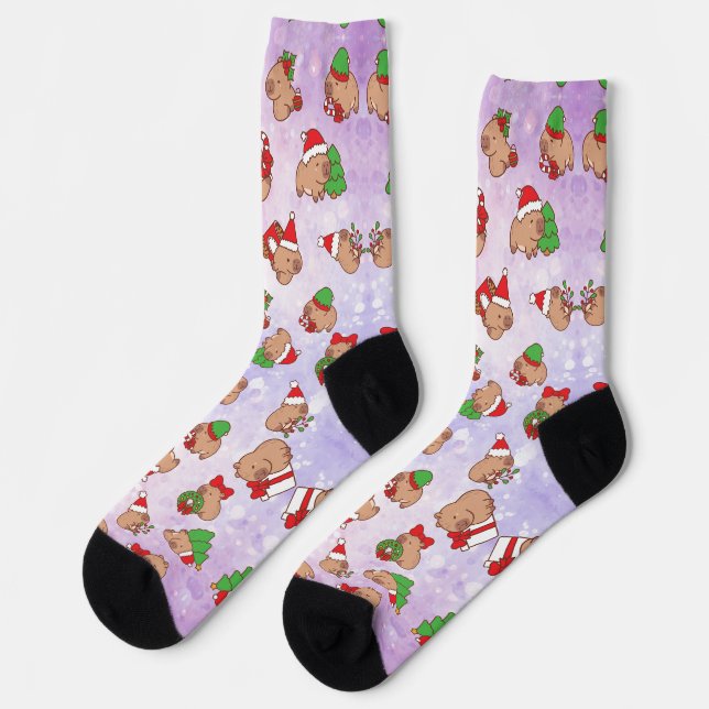 Capy Christmas Cozy Socken (Linkes Detail)