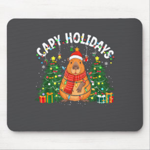 Capy Ferien Capybara Weihnachtsmann Hut Xmas Männe Mousepad