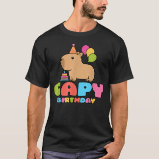 Capy Geburtstag Capybara Liebhaber Lustiges Nageti T-Shirt