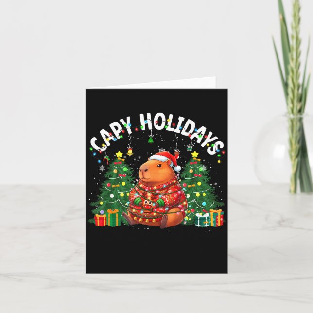 Capy Holidays Capybara Santa Hat Xmas Men Women Ki Karte (Vorderseite)