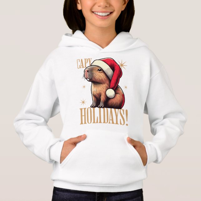 Capy Holidays - Niedliches Weihnachts Capybara Des Hoodie (Vorderseite)