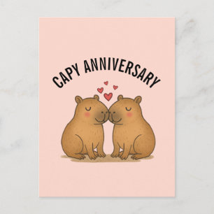 Capy-Jubiläums-Valentinstag Süße Capybara-Postkart Postkarte