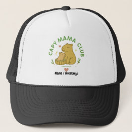 Capy Mama Club Cute Capybara Mom and Baby Retro Truckerkappe