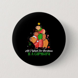 Capy Weihnachten Süße Capybara Weihnachtsbaum Pjs Button