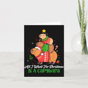 Capy Weihnachten Süße Capybara Weihnachtsbaum Pjs Karte