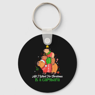 Capy Weihnachten Süße Capybara Weihnachtsbaum Pjs Schlüsselanhänger