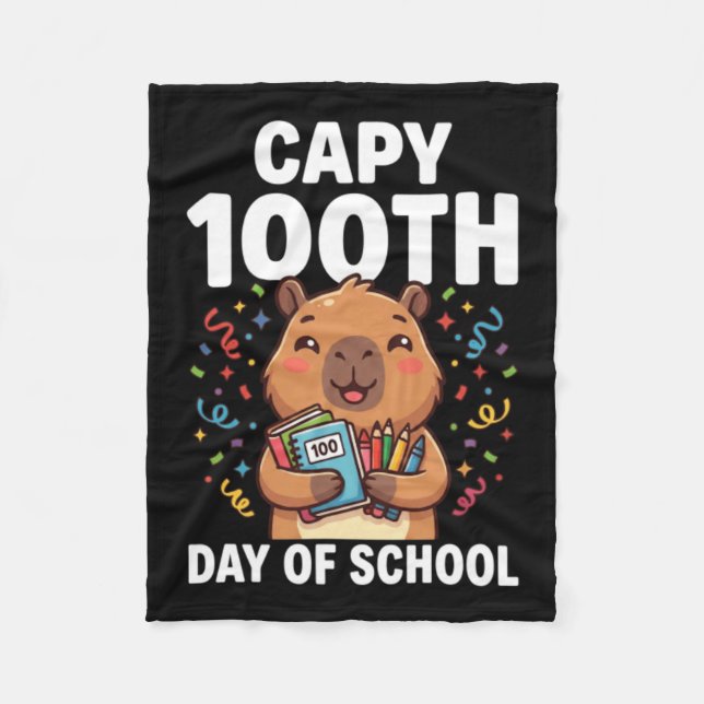 Capybara 100. Schultag Süße Capy-Tiere Fleecedecke (Vorderseite)