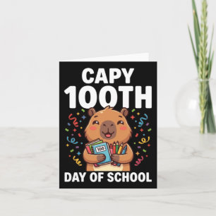 Capybara 100. Schultag Süße Capy-Tiere Karte