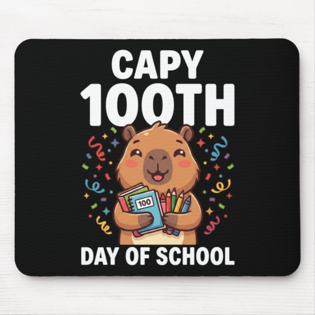 Capybara 100. Schultag Süße Capy-Tiere Mousepad (Vorne)