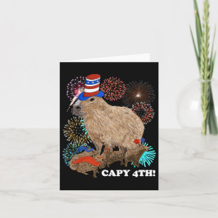 Capybara 4. Juli Patriotische Feuerwerke Capy Four Karte