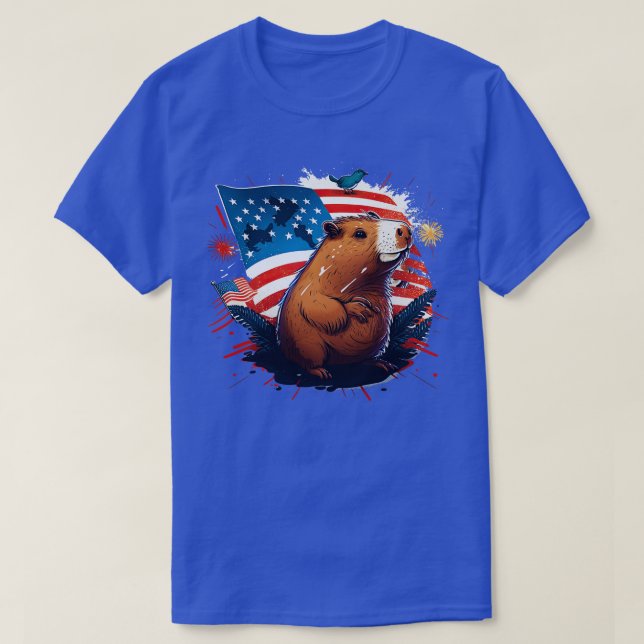 Capybara 4. Juli T-Shirt (Design vorne)