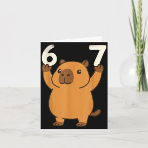 Capybara 67 Meme Sechs Sieben Lustig Karte