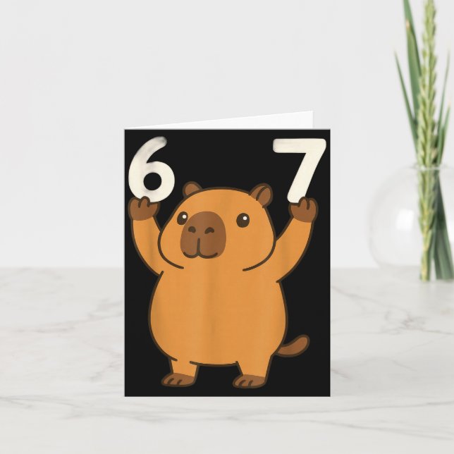 Capybara 67 Meme Sechs Sieben Lustig  Karte (Vorderseite)