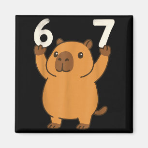 Capybara 67 Meme Sechs Sieben Lustig  Magnet