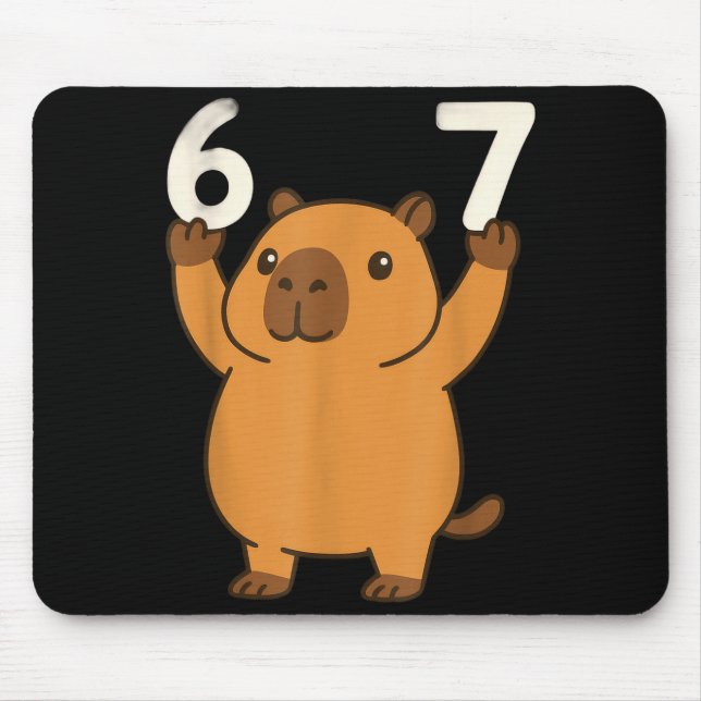 Capybara 67 Meme Six Seven Lustig  Mousepad (Vorne)