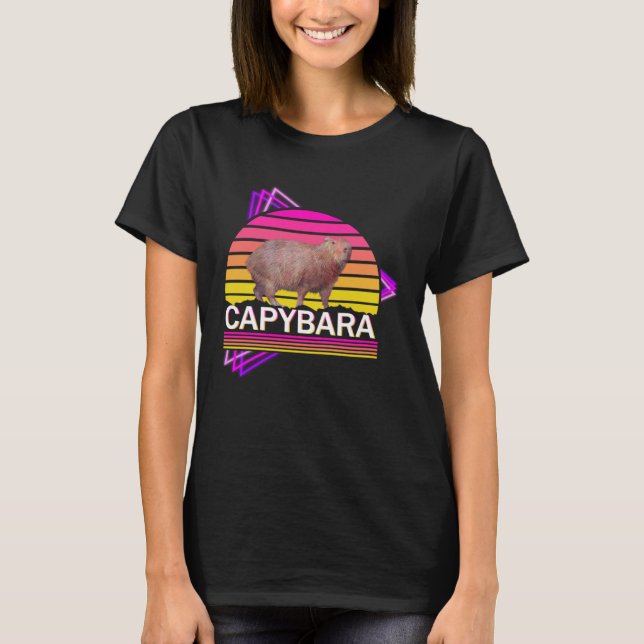 Capybara 80er Retrovibe Mann Capybara T-Shirt (Vorderseite)
