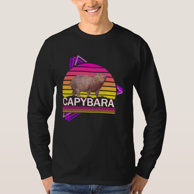 Capybara 80s retro vibe man women  capybara T-Shirt (Vorderseite)